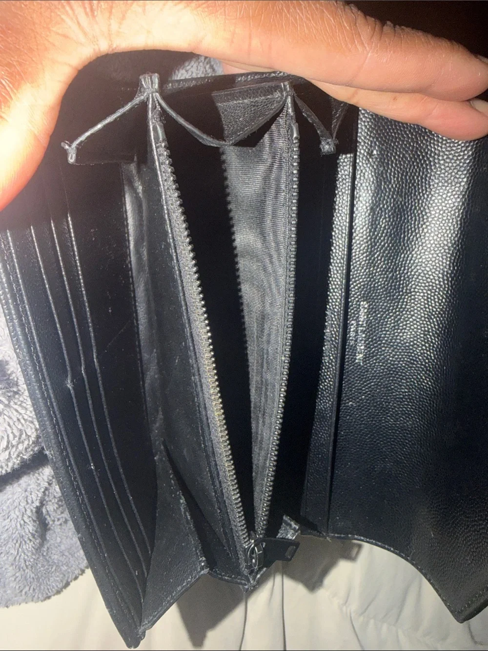 Yves Saint Laurent Black Quilted Chevron Envelope Clutch - Picture 8 of 9
